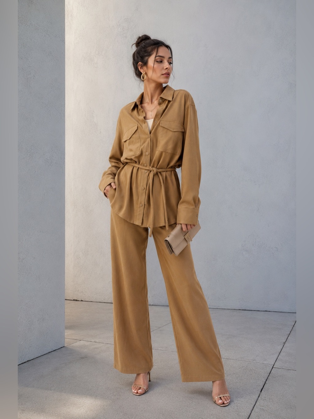Good American Belted Suede Jacket